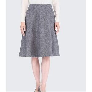 Uniqlo Grey Stretch Wool Blend Lined A-Line Knee‎ Length Skirt Small